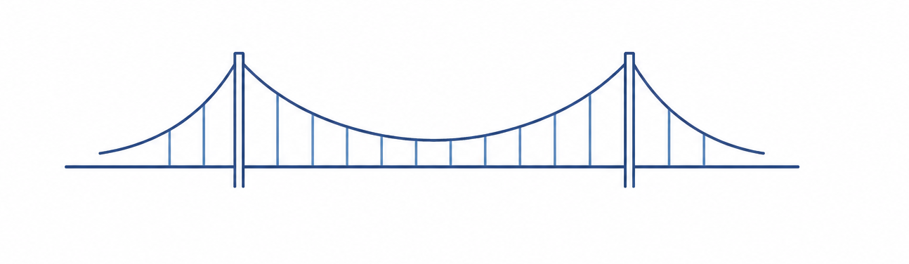 A suspension bridge connecting experts and companies